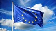 © Maidul - The european union flag waving against a beautiful blue sky with white clouds