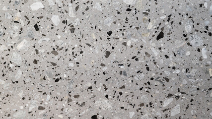 Leinwandbilder - Terrazzo stone surface with gray and black fragment pattern creates modern decorative background