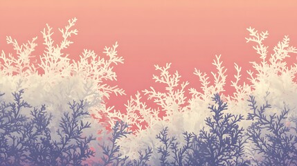 Pastel Winter Forest Silhouette.