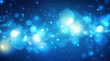 Wall Mural - abstract connected dots on bright blue background. technology concept illustration , no logos, no br