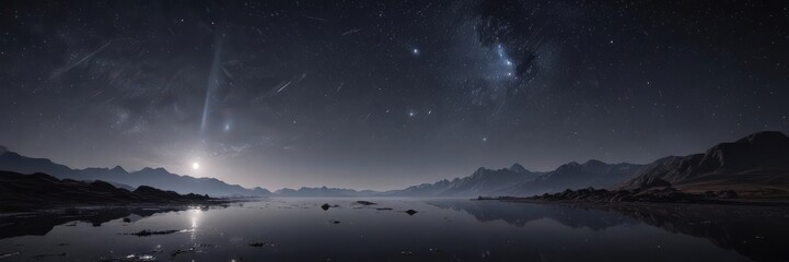 Wall Mural - Sparkling stars illuminate the vast, inky expanse ,  galaxy,  astronomy,  cosmic