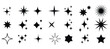 © Jakiya Graphics - Star icons. Twinkling stars. Sparkles, shining burst. Christmas vector symbols isolated. Retro futuristic sparkle icons collection. collection of star icons in vector, shining icons, shiny, sparkling