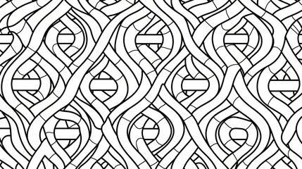 Poster - Black and white image of a pattern of wavy lines. The image is of a piece of art that is abstract and has a lot of detail. The lines are very intricate