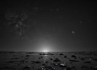 Wall Mural - starry expanse, endless black canvas speckled with light , cosmic, night, stars
