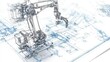 © Nurul - Detailed technical drawing of an industrial robot arm.