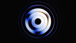 © NeoLeo - 3d rendering. Abstract minimalist geometric background featuring round metallic shapes. Fluted glass