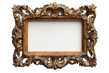 Poster - Intricate gold and silver floral design on a decorative picture frame showing elegance and craftsmanship