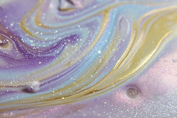Wall Mural - Abstract swirl of purple gold and blue colors with glittery effect.