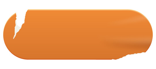 Wall Mural - retro orange rectangle sticker. wrinkled badge with a ripped paper edge. price tag. old distressed b