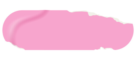 Wall Mural - wrinkled pink rectangle sticker with a ripped paper edge. badge, price tag. old distressed blank lab