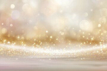 Wall Mural - Abstract background with blurred lights and golden sparkles creating a magical atmosphere.