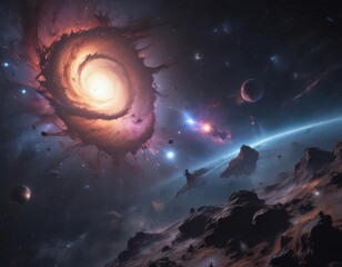 Wall Mural - vast, star-strewn cosmic expanse, swirling nebulae , space, otherworldly