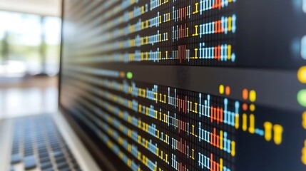 Computer Screen displaying Coding, Computer Programming Script Abstract View