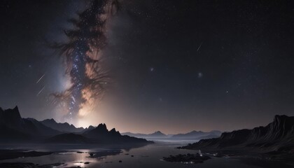 Wall Mural - breathtaking celestial panorama, glittering stars across inky blackness, ethereal, beauty