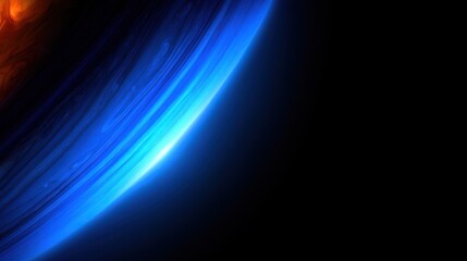 Vibrant cosmic scene, swirling blue and orange hues in a dark expanse, showcasing the beauty of outer space.