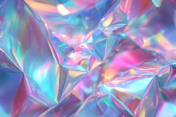 Wall Mural - Abstract background with iridescent colors and geometric shapes creates a vibrant texture.