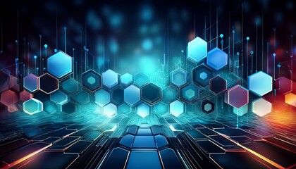 Wall Mural - futuristic medical innovation abstract hexagonal patterns in healthcare science technology art