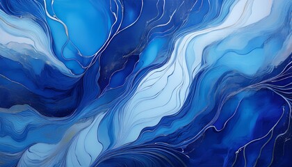 Wall Mural - sapphire blue background with marbled texture