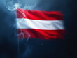 © Zilvinas - Austrian flag with red and white stripes on dark background with smoke.