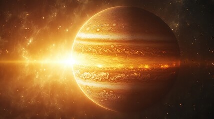 Wall Mural - Celestial view of a giant gas planet.