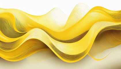 Wall Mural - abstract yellow wavy shapes isolated on a white background