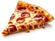 © bvbflo1 - A large slice of New York-style pizza isolated on a white background
