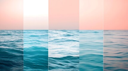 Wall Mural - Serene Ocean Sunset Collage.
