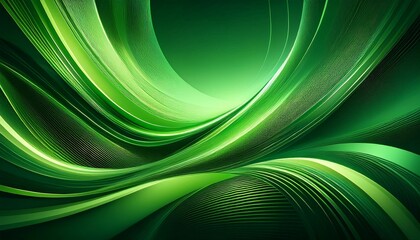 Wall Mural - modern futuristic green background design featuring dynamic abstract patterns and sleek flowing line