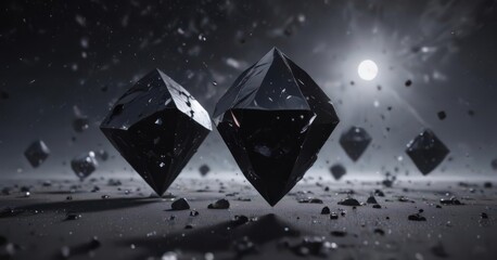 Wall Mural - ink-black sky, countless diamonds scattered across cosmic velvet , astronomical, cosmic dust, inters