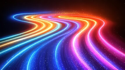Wall Mural - vibrant glowing lines add a dynamic touch to the abstract design
