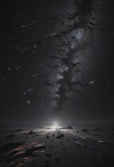 Wall Mural - dazzling starfield, cosmic dust trails across inky black , celestial, background, deep space