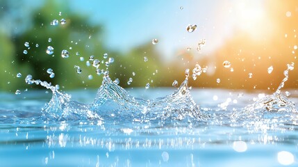 Wall Mural - Water Splash on Surface