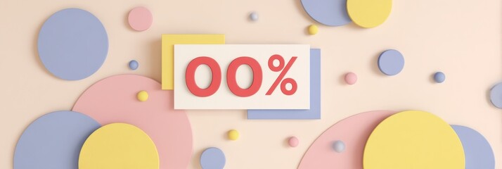 Leinwandbilder - Bold Discount Percentage Number Displayed Against a Clean Pastel Design for a Promotional Offer