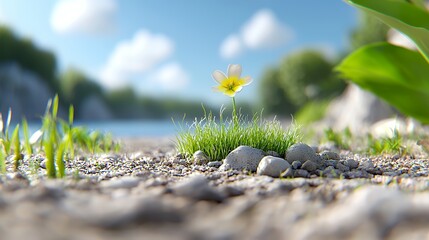 Wall Mural - Wildflower on the Rocks