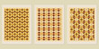 © Gambar - Intricate retro mosaic patterns in warm, earthy tones evoke a sense of handcrafted artistry and sophisticated vintage aesthetics across multiple framed artworks