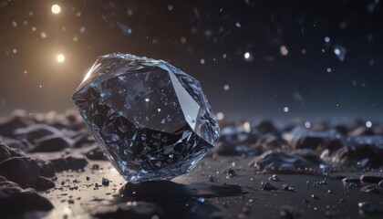 Wall Mural - celestial canvas, countless diamonds scattered across velvet night , deep, black, photography