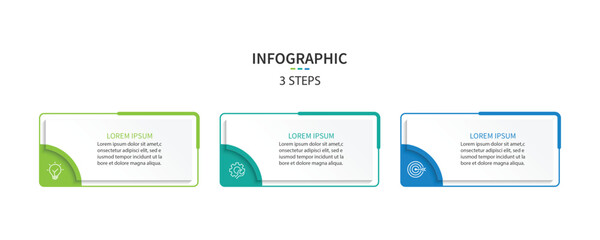Poster - Infographic labels with icons and 3 options or steps. Suitable for process diagrams, presentations, workflow layouts, banners, flow charts, and infographics.