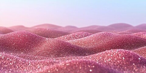 Pink glitter waves pattern with shimmering sparkling texture and soft luxury abstract background. Glamour glow and pastel bokeh effect.