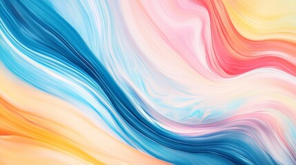 Wall Mural - abstract colorful swirls, vibrant flowing paint texture background.