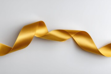Aufkleber - Minimal Golden Ribbon Elegantly Placed on a Pale Background Creates a Perfect Center for a Personalized Message Enhancement