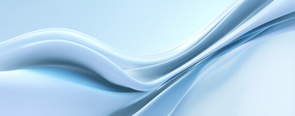 Poster - Abstract light blue flowing curves, elegant and smooth 3d render, perfect for modern website backgrounds or corporate presentations.  Subtle gradients create a calming, serene atmosphe : Generative AI