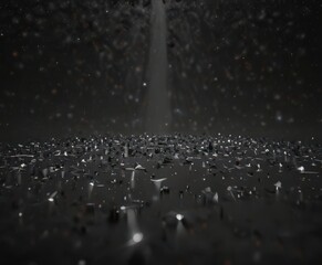 Wall Mural - diamond-like stars scattered across inky black , night, space, universe