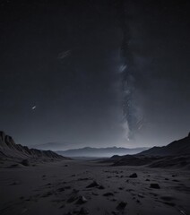 Wall Mural - starry night sky, endless black expanse, cosmic dust, dark, starfield, infinite