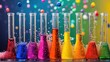 © Bowow5404 - Colorful test tubes with vibrant liquids