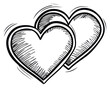 © Rawpixel.com - PNG Outline 2 hearts drawing sketch black.