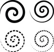 © HaqueMukul - Black Spiral, Psychedelic, Illusion, Swirl Pattern on White Background.