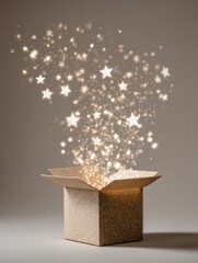 Poster - Gift Box Reveals Magical Burst of Stars in a Joyous Celebration of Surprise and Wonder