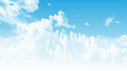 Wall Mural - summer blue sky image. copy space summer blue sky and white clouds abstract background. vector illus