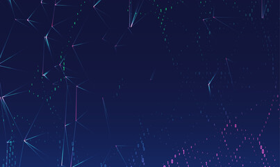 Abstract space polygonal illustration. Big data code representation. Graphic concept for your design.