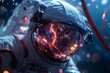 © Dannang - Enthralling view of an astronaut helmet reflecting cosmos and nebulae lights